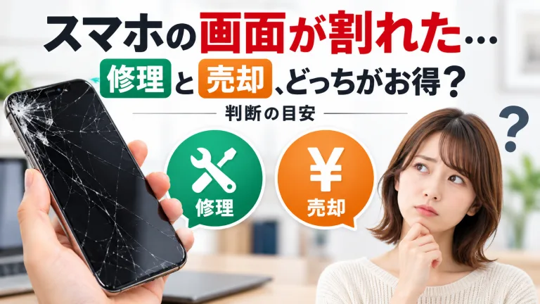 スマホの画面が割れた…修理と売却、どっちがお得？判断の目安