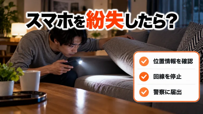 スマホを紛失したら?今すぐやるべき7つの対処と、見つからない場合の端末整理